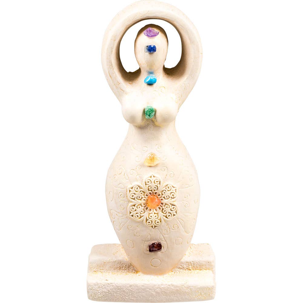 Gypsum Goddess/Chakras-5.5"H.