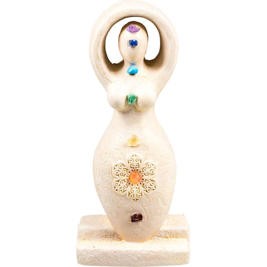 Gypsum Goddess/Chakras-5.5"H.