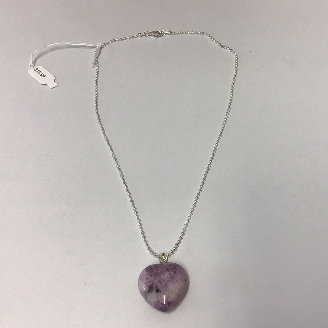 Lepidolite Heart Necklace