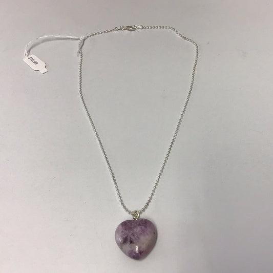 Lepidolite Heart Necklace