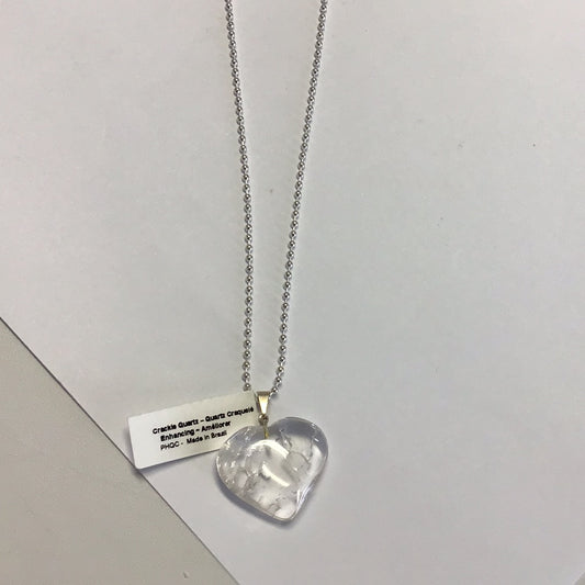 Crackle Quartz Heart Necklace