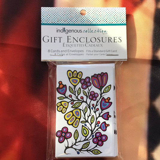 "Ojibway Floral V" by Jackie Traverse - Gift Enclosure Cards (8 Envelopes & Cards)