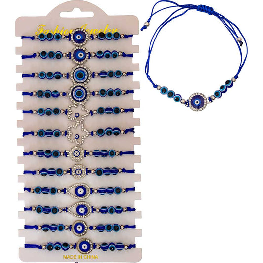 Knotted Evil Eye Adjustable Bracelets