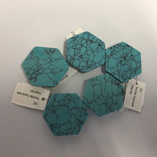 Phone Grip - Turquoise Howlite Hexagon