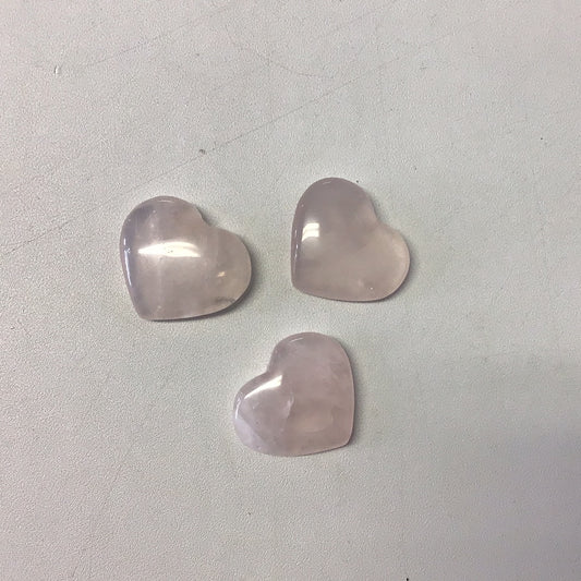 Rose Quartz Heart, Puffy Mini Heart Crystals Pendant