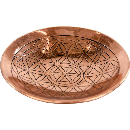 Copper Plate- Engraved / Flower Of Life-5.75"