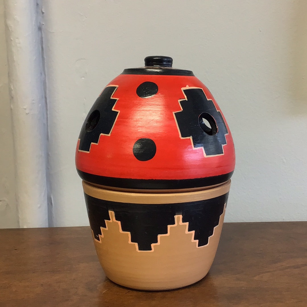 Ceramic Pot (red, black, and brown)