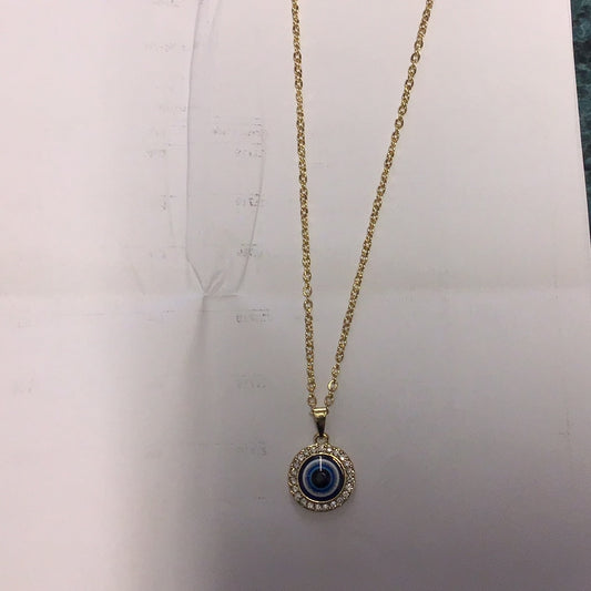 Necklace - Twinkling Eyes Crystal Blue