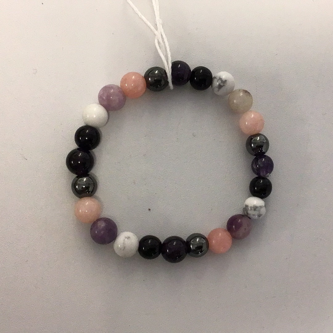 Rose Quartz and White Hematite Healing Bracelet (for Anxiety)