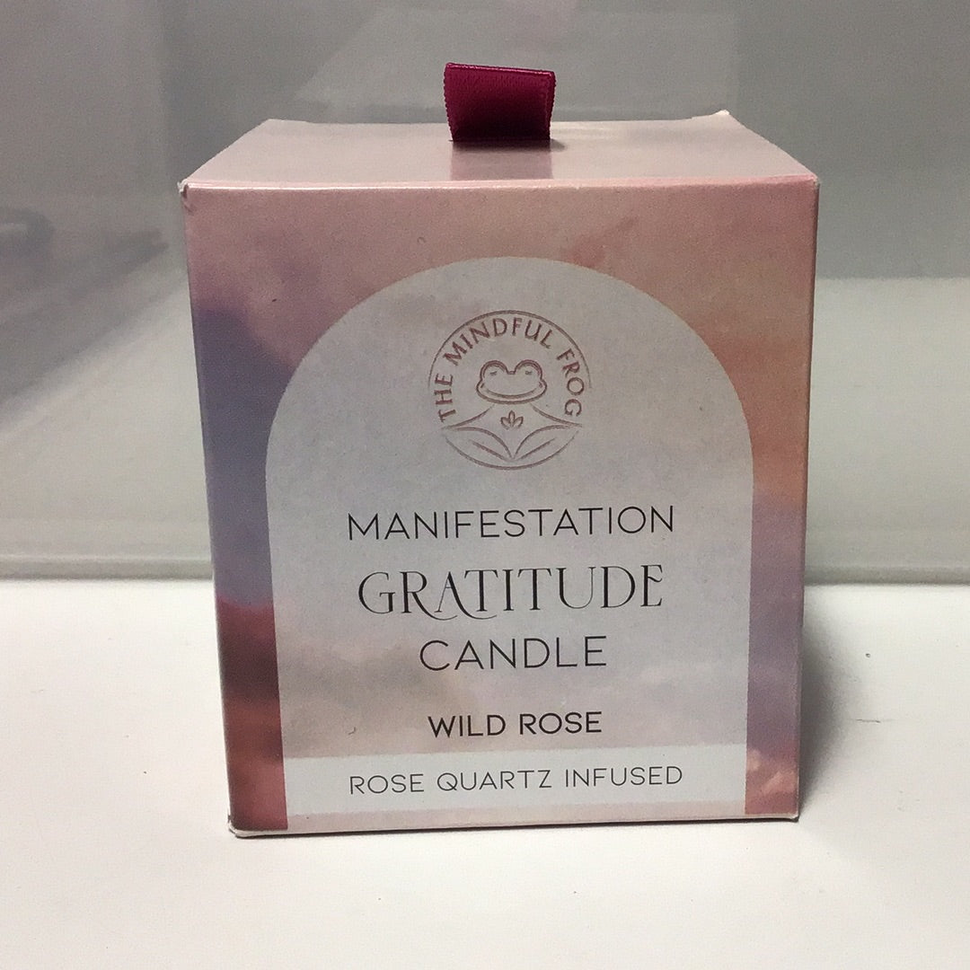 Gratitude Wild Rose Crystal Chip Candle