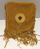 Tan Colored Leather Bag/Satchel With Fringes