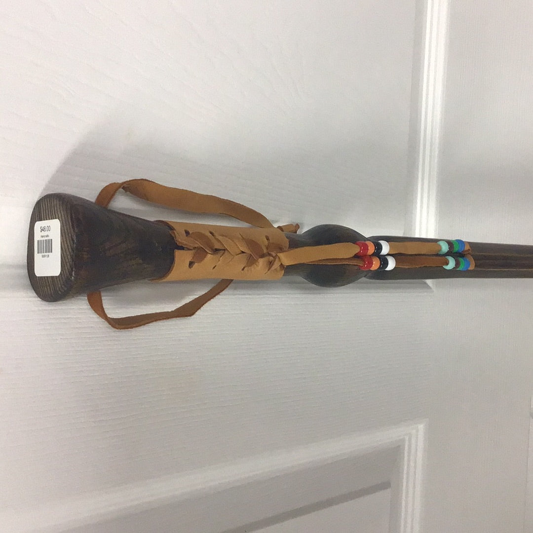 Handcrafted Wooden Walking Stick (54" length) by Sidney Nadjiwon.