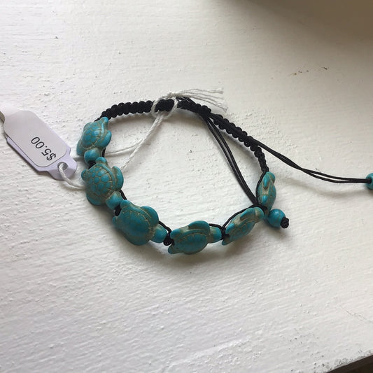 Turquoise Turtle Bead Adjustable Bracelet