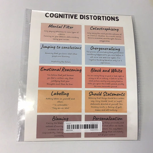 Cognitive Distortions Office Decor - Hard Paper Poster (8"x10")