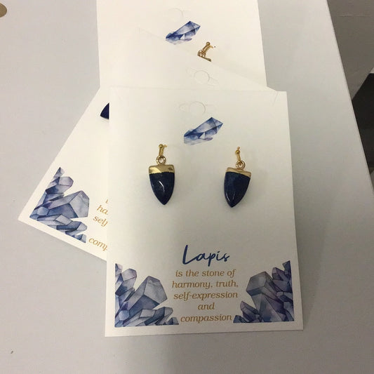 Earrings - Facet Lapis Arrow Gold