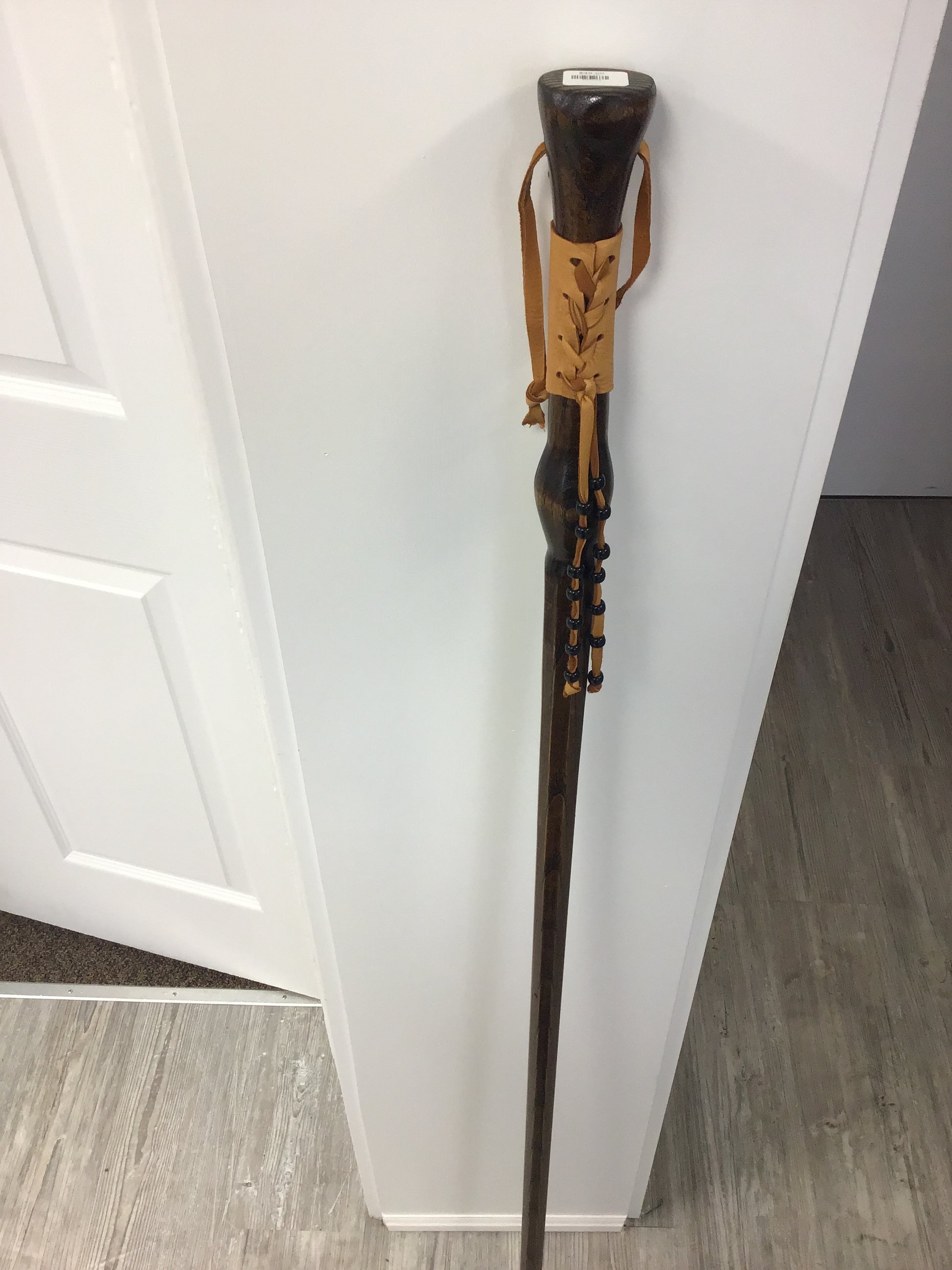 Handcrafted Wooden Walking Stick (56" length) by Sidney Nadjiwon.