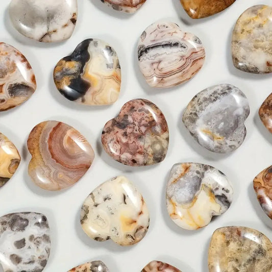 Mini Agate Crystal Hearts