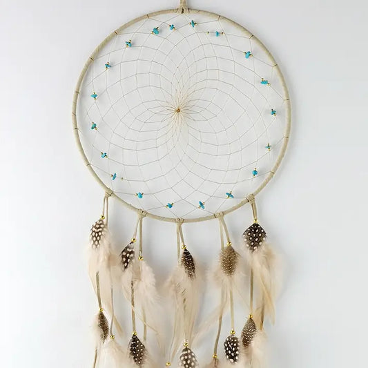 9" Brown Dream Catcher with Semi-Precious Stones