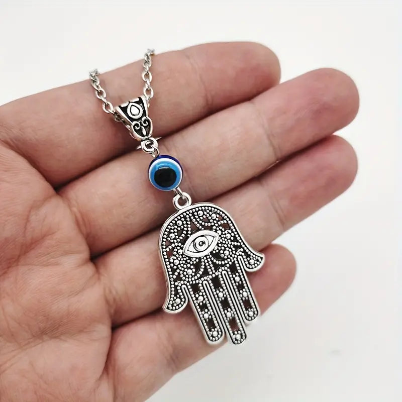 Hamsa Hand Evil Eye Necklace