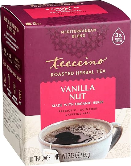 Teeccino Vanilla Nut - Roasted Herbal Tea (10 bags/box)