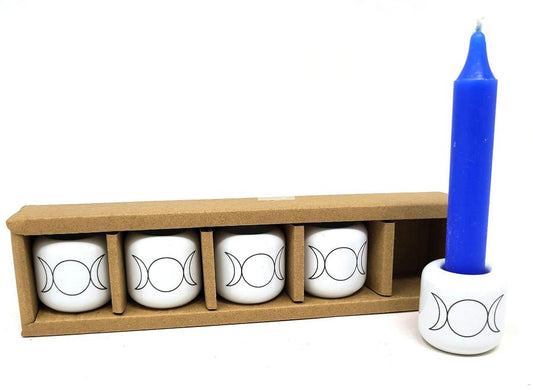 Triple Moon White Chime Holder